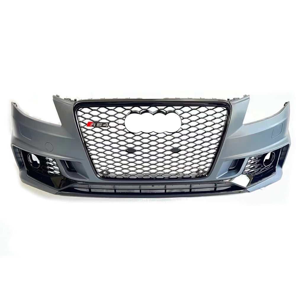 2008-2012 Audi RS4 Front Bumper For A4/S4 B8 Body Kits With Fog Light Grille Honeycomb Grille | RS4 Front Bumper