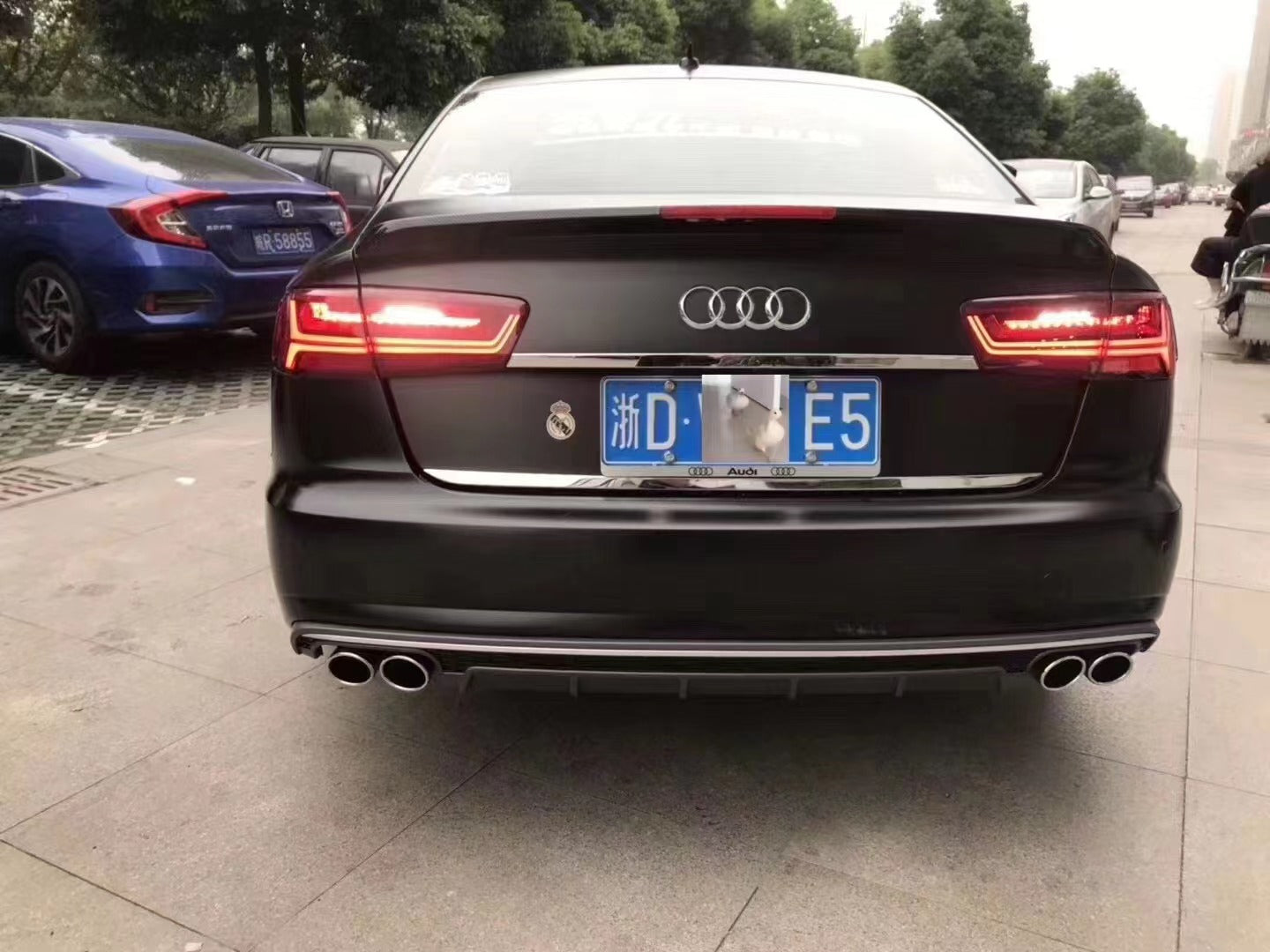 2016-2018 Audi RS6 S6 Style A6 Rear Diffuser With Tailpipe For Audi A6 S6 C7.5