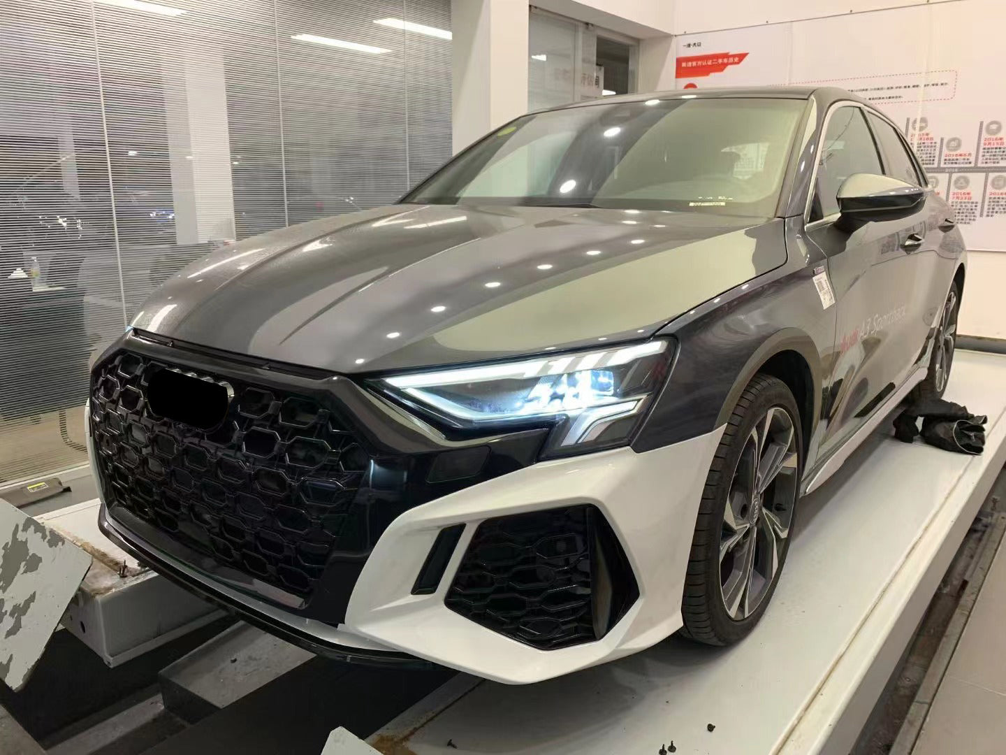 2020-2024 Audi RS3 Front Bumper For A3/S3 8Y Body Kits With Fog Light Grille Honeycomb Grille Front Lip Splitter | RS3 Bumper