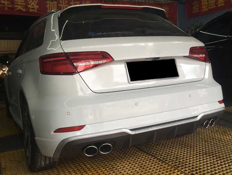 2017-2019 Audi S3 Style A3 S line rear diffuser and tailpipe For Audi A3 S3 8V.5