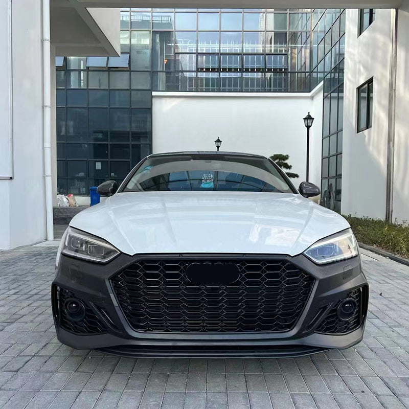 2017-2019 Audi RS5 Front Bumper For A5/S5 B9 Upgrade To B9.5 Style Body Kits With ACC Fog Light Grille Honeycomb Grille Front Lip Splitter | RS5 Bumper