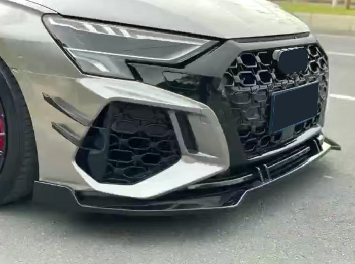 2020-2024 Audi RS3 Front Bumper For A3/S3 8Y Body Kits With Fog Light Grille Honeycomb Grille Front Lip Splitter | RS3 Bumper