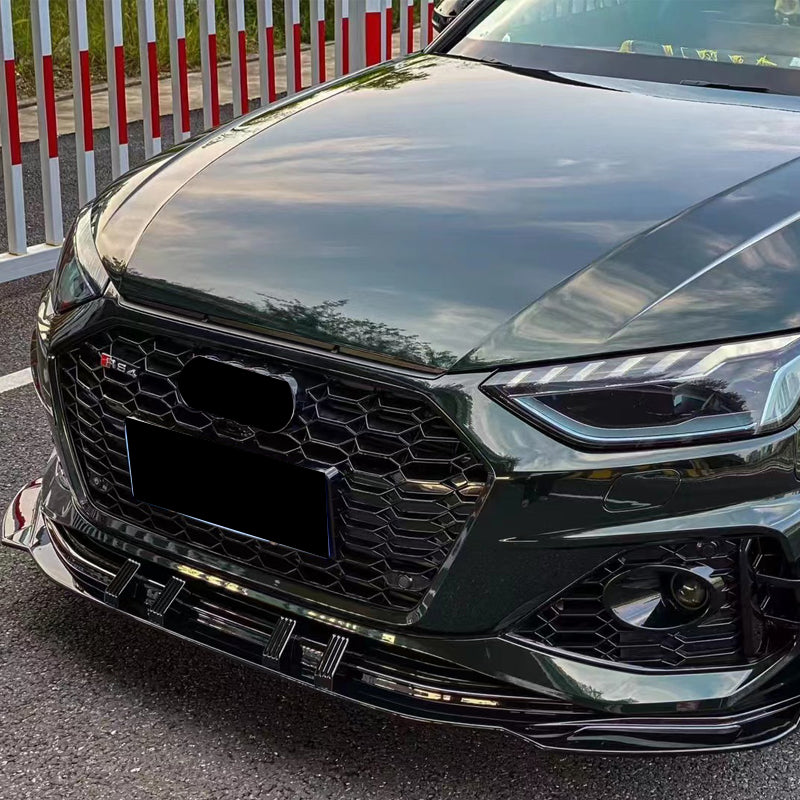 2020-2024 Audi RS4 Front Bumper For A4/S4 B9.5 Body Kits With ACC Fog Light Grill Bumper Down Grille Honeycomb Grille Front Lip Splitter | RS4 Front Bumper