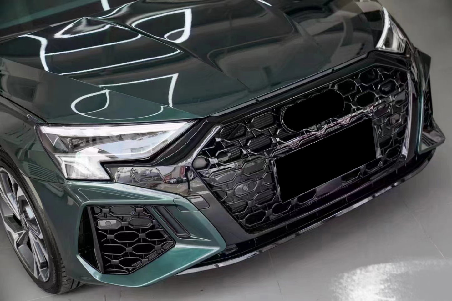 2020-2024 Audi RS3 Front Bumper For A3/S3 8Y Body Kits With Fog Light Grille Honeycomb Grille Front Lip Splitter | RS3 Bumper