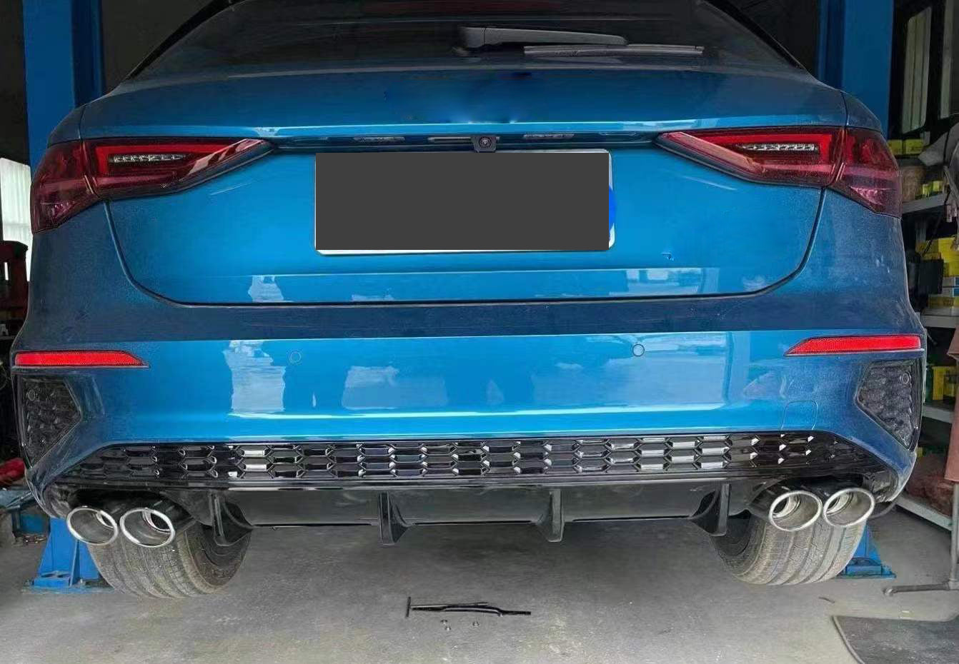 2020-2024 Audi S3 Style A3 S line Rear Diffuser With Tailpipe For Audi A3 S3 8Y