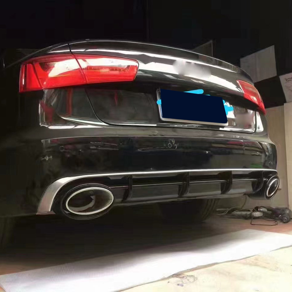 2012-2015 Audi RS6 Style Rear Diffuser With Tailpipe For Audi A6 S6 C7
