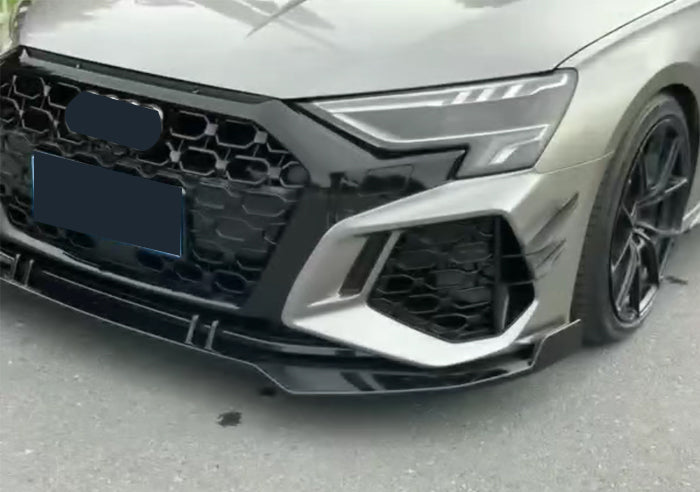 2020-2024 Audi RS3 Front Bumper For A3/S3 8Y Body Kits With Fog Light Grille Honeycomb Grille Front Lip Splitter | RS3 Bumper