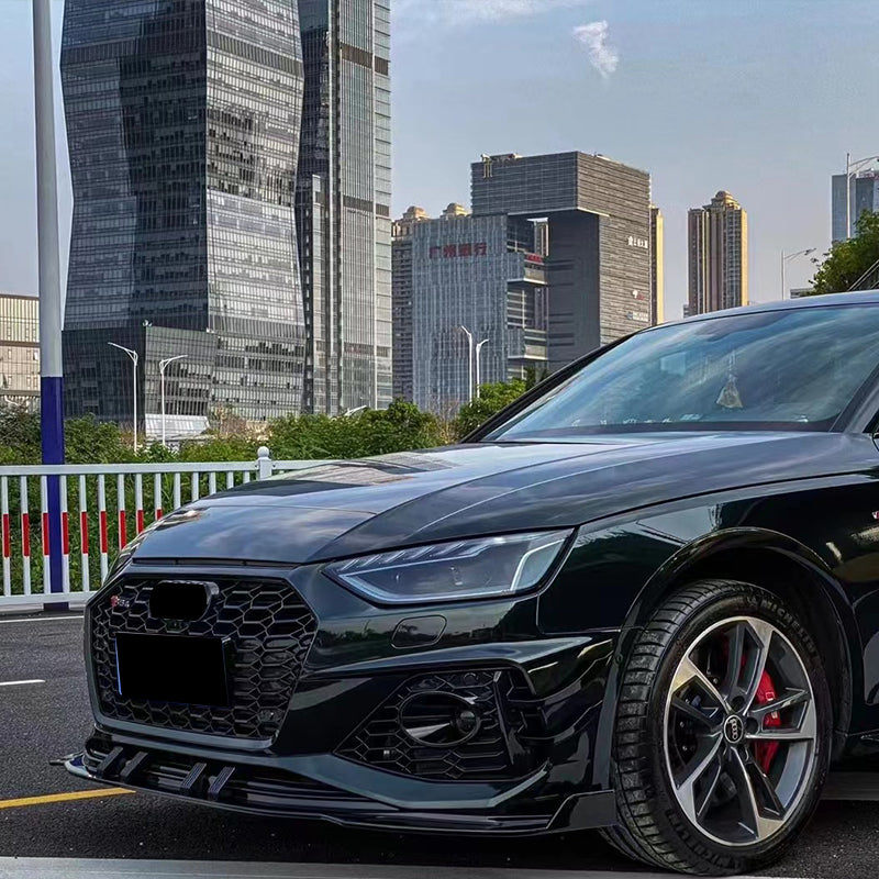 2020-2024 Audi RS4 Front Bumper For A4/S4 B9.5 Body Kits With ACC Fog Light Grill Bumper Down Grille Honeycomb Grille Front Lip Splitter | RS4 Front Bumper
