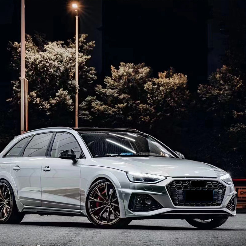 2020-2024 Audi RS4 Front Bumper For A4 Allroad B9.5 Body Kits With ACC Fog Light Grill Bumper Down Grille Honeycomb Grille Front Lip Splitter | RS4 Front Bumper