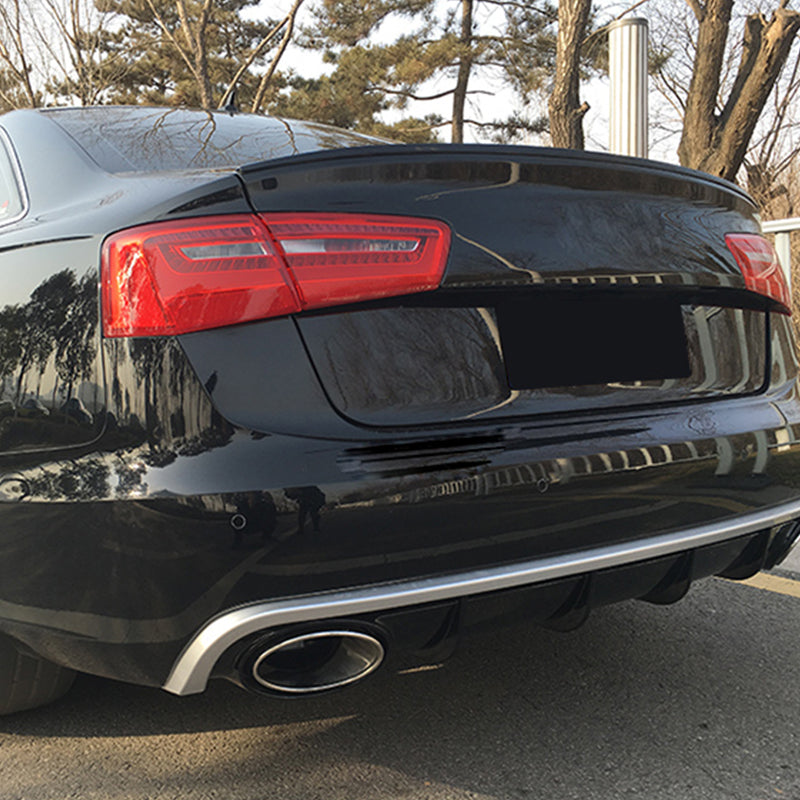 2012-2015 Audi RS6 Style Rear Diffuser With Tailpipe For Audi A6 S6 C7