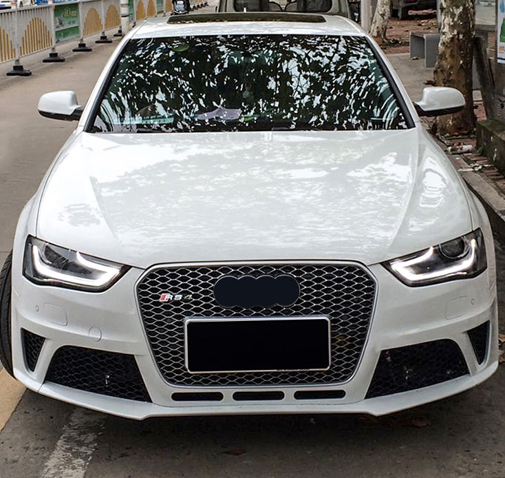 2013-2016 Audi RS4 Front Bumper For A4/S4 B8.5 Body Kits WithFog Light Grille Honeycomb Grille | RS4 Front Bumper