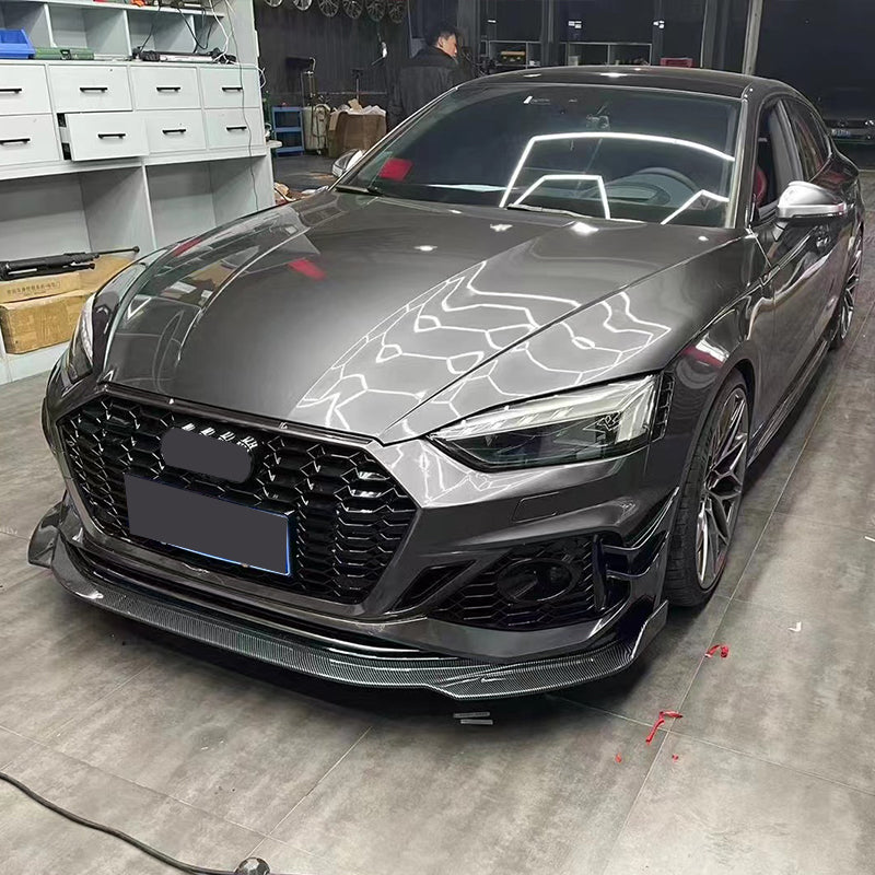 2017-2019 Audi RS5 Front Bumper For A5/S5 B9 Upgrade To B9.5 Style Body Kits With ACC Fog Light Grille Honeycomb Grille Front Lip Splitter | RS5 Bumper