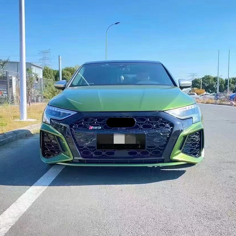 2020-2024 Audi RS3 Front Bumper For A3/S3 8Y Body Kits With Fog Light Grille Honeycomb Grille Front Lip Splitter | RS3 Bumper