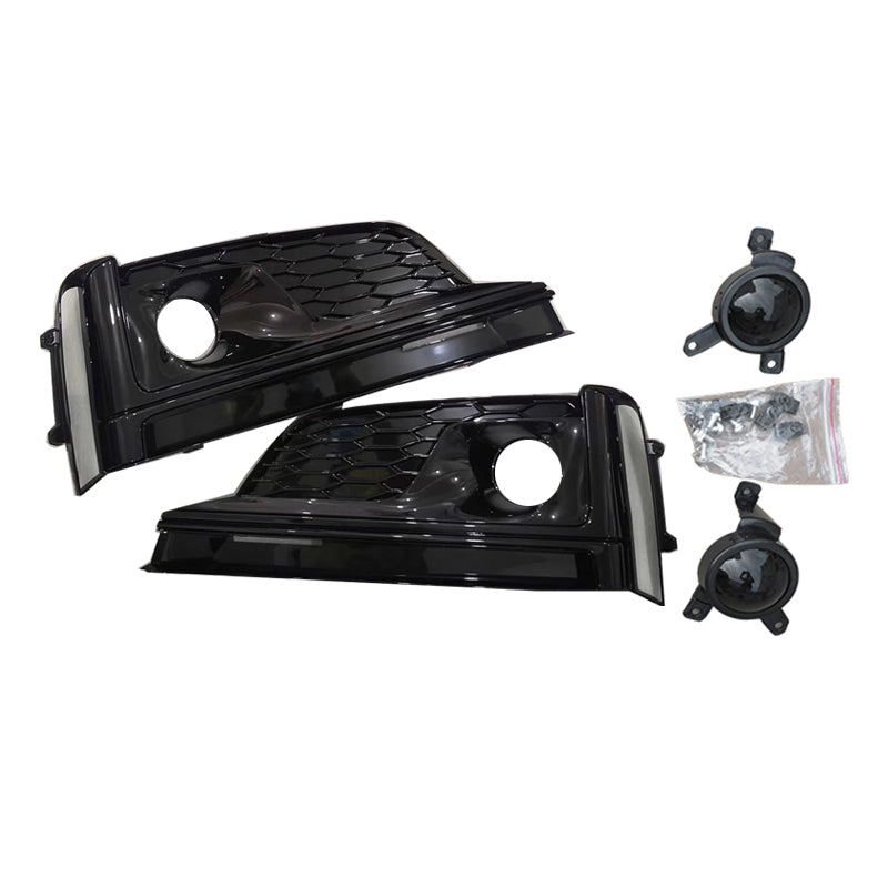 2017-2019 Audi Front Bumper Down Grille Honeycomb Style S-line Fog Light Grilles For Audi A5 S5 B9