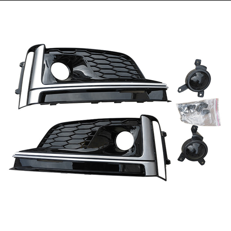 2017-2019 Audi Front Bumper Down Grille Honeycomb Style S-line Fog Light Grilles For Audi A5 S5 B9