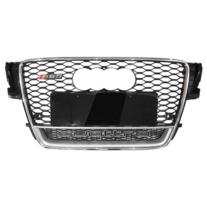 2009-2011 Audi RS5 Honeycomb Grille With Quattro In Lower Mesh For Audi A5 S5 B8