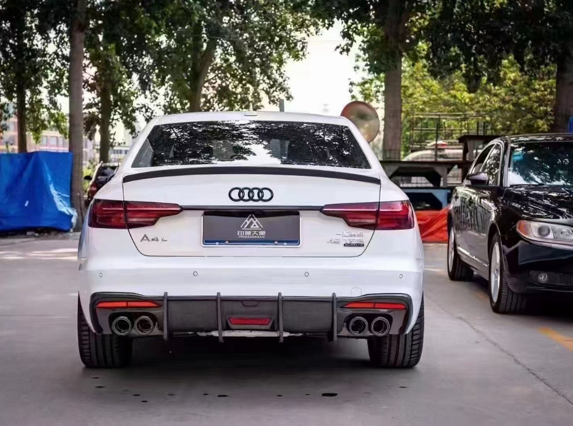 2020-2024 Audi S4 Style A4 S Line carbon fiber diffuser with tail pipe For Audi A4 S4 B9.5