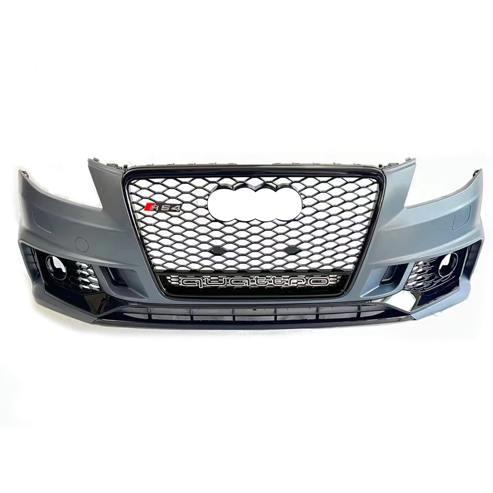2008-2012 Audi RS4 Front Bumper For A4/S4 B8 Body Kits With Fog Light Grille Honeycomb Grille | RS4 Front Bumper