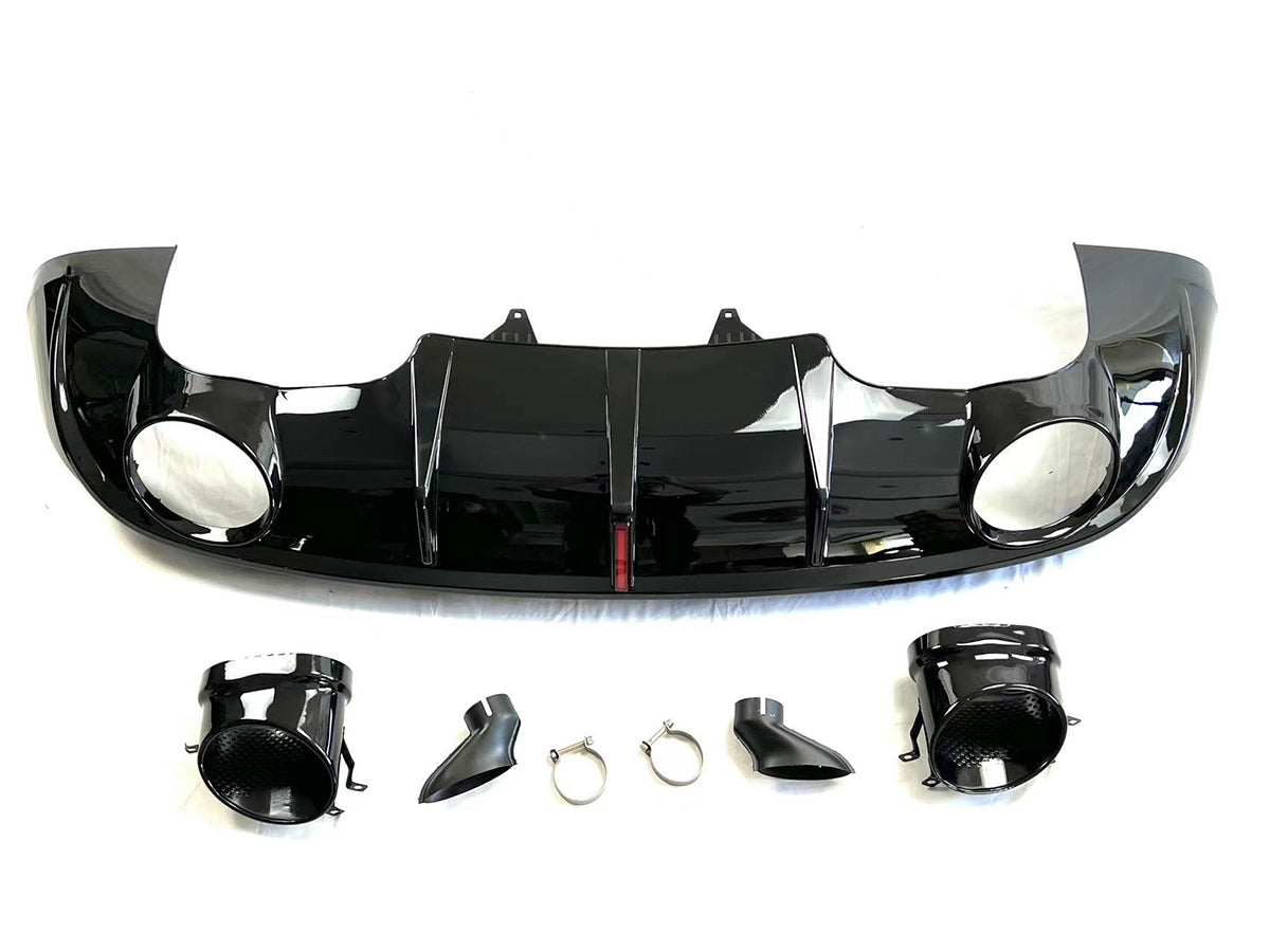2008-2017 Audi RSQ5 Style Q5 Non-S line Rear Diffuser With Large Dual Tailpipe For Audi Q5 SQ5 8R 8R.5/B8 B8.5