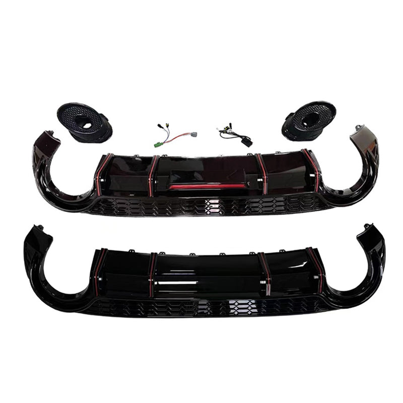 2020-2024 Audi RS3 Style A3 S line rear diffuser and large dual tailpipe For Audi A3 S3 8Y