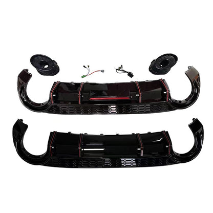 2020-2024 Audi RS3 Style A3 S line rear diffuser and large dual tailpipe For Audi A3 S3 8Y