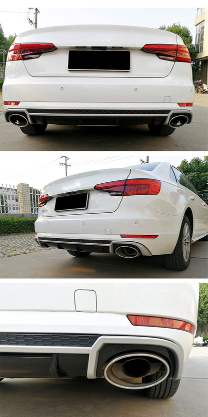 2017-2019 Audi RS4 Style A4 Diffuser With Large Dual Tailpipe For Audi A4 S4 B9