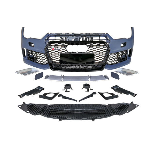 2008-2015 Audi RS7 C7 To C7.5 Style Front Bumper With Honeycomb Grille Headlights For Audi A7 S7 C7