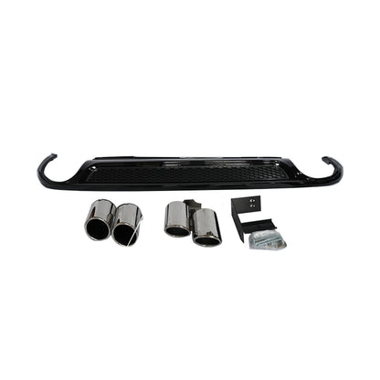 2008-2012 Audi S4 RS4 Style Rear Diffuser With Tailpipe For Audi A4 S4 B8