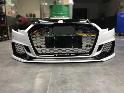 2017-2019 Audi RS3 Front Bumper For A3/S3 8V.5 Body Kits With ACC Honeycomb Grille Front Lip Splitter | RS3 Bumper