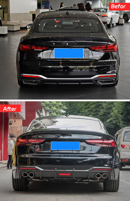 2020-2024 Audi S5 Style A5 Carbon Fiber Diffuser With Tailpipe For Audi A5 S5 B9.5