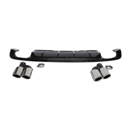 2017-2019 Audi S4 S5 Style A4 Diffuser With Tailpipe For Audi A4 S4 B9