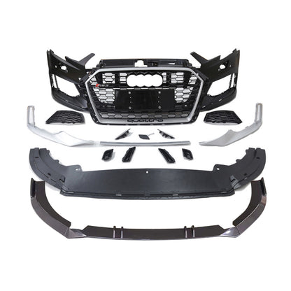 2017-2019 Audi RS3 Front Bumper For A3/S3 8V.5 Body Kits With ACC Honeycomb Grille Front Lip Splitter | RS3 Bumper