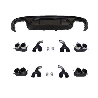 2018-2021 Audi SQ5 Style Q5 Rear Diffuser With Tailpipe For Audi Q5 B9
