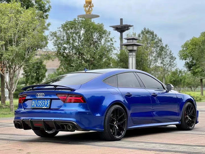 2016-2018 Audi A7 S line S7 Style Carbon Fiber Rear Diffuser With Tailpipe For Audi A7 S7 C7.5