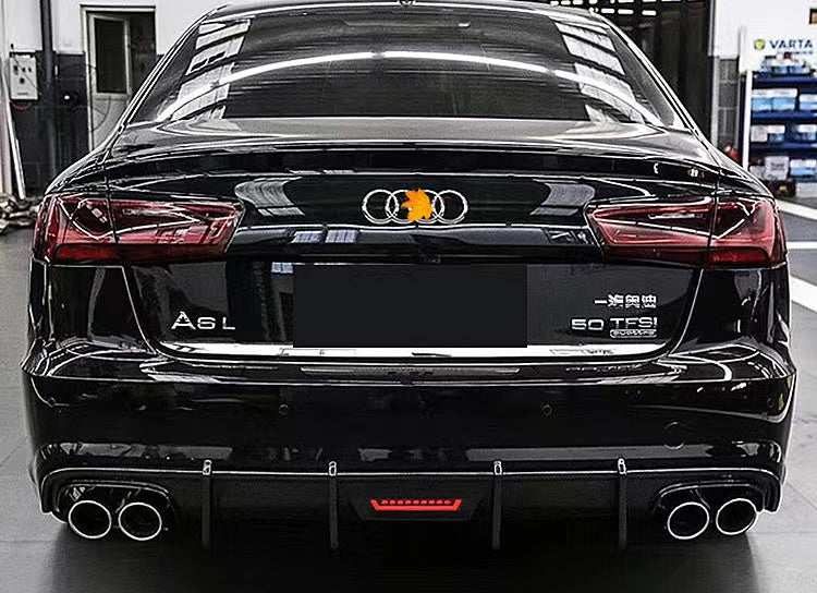 2016-2018 Audi A6 S6 Style Carbon Fiber Rear Diffuser With Tailpipe For Audi A6 S6 C7.5