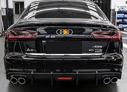 2016-2018 Audi A6 S6 Style Carbon Fiber Rear Diffuser With Tailpipe For Audi A6 S6 C7.5