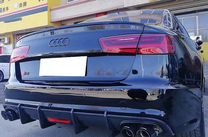 2016-2018 Audi A6 S6 Style Carbon Fiber Rear Diffuser With Tailpipe For Audi A6 S6 C7.5
