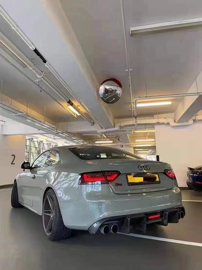 2009-2011 Audi A5 S5 Coupe 2 Doors Carbon Fiber Diffuser With Tailpipe For Audi A5 S5 B8 2 Door Coupe