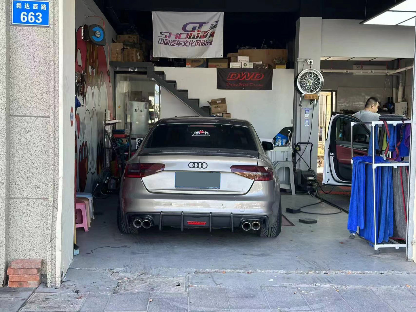 2012-2016 Audi A5 S5 Carbon Fiber Diffuser With Tailpipe For Audi A5 S5 B8.5