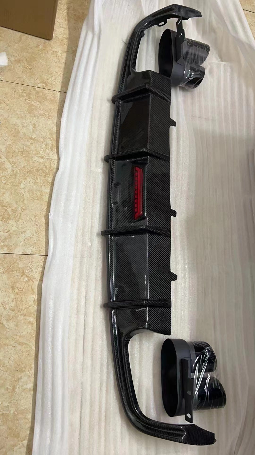 2019-2025 Audi S6 Style A6 Carbon Fiber Rear Diffuser With Tailpipe For Audi A6 S6 C8 C8.5 C8 PA