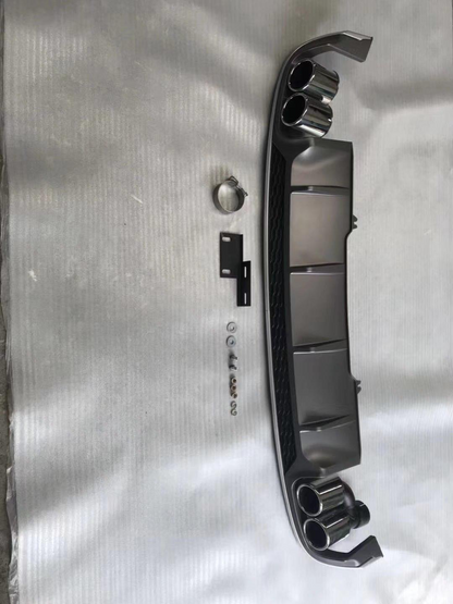 2017-2019 Audi S4 S5 Style A4 Diffuser With Tailpipe For Audi A4 S4 B9