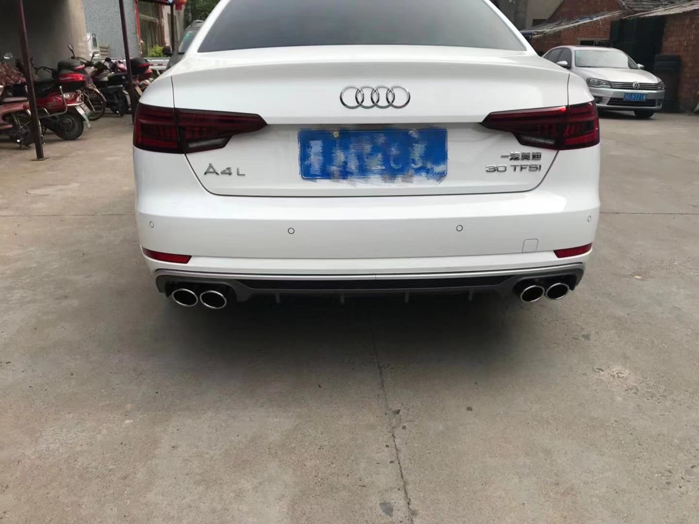 2017-2019 Audi S4 S5 Style A4 Diffuser With Tailpipe For Audi A4 S4 B9