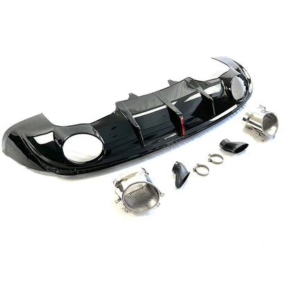 2008-2017 Audi RSQ5 Style Q5 Non-S line Rear Diffuser With Large Dual Tailpipe For Audi Q5 SQ5 8R 8R.5/B8 B8.5