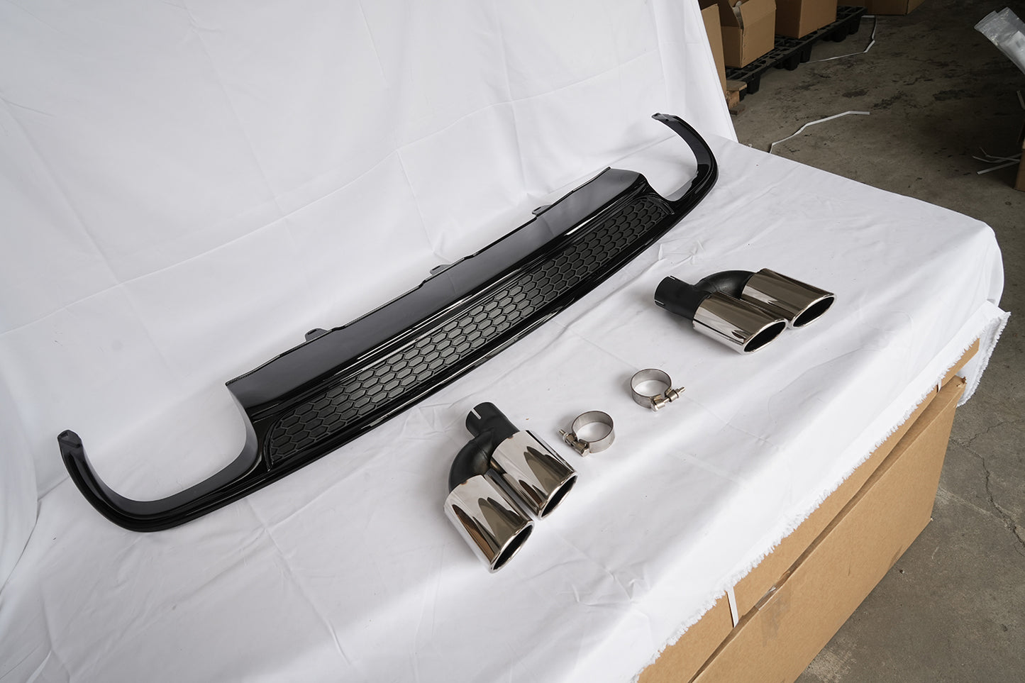 2012-2015 Audi A6 S6 Rear Diffuser With Tailpipe For Audi A6 S6 C7