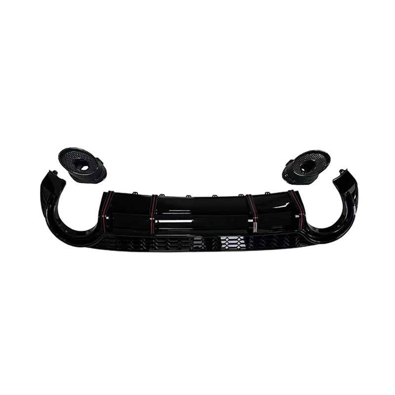 2020-2024 Audi RS3 Style A3 S line rear diffuser and large dual tailpipe For Audi A3 S3 8Y