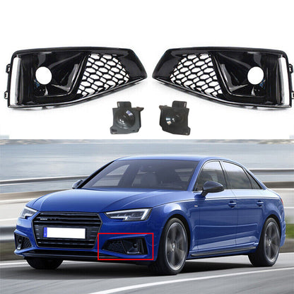 2019 Audi Front Bumper Down Grille Honeycomb Style S line Fog Light Grilles For Audi A4 S4 B9