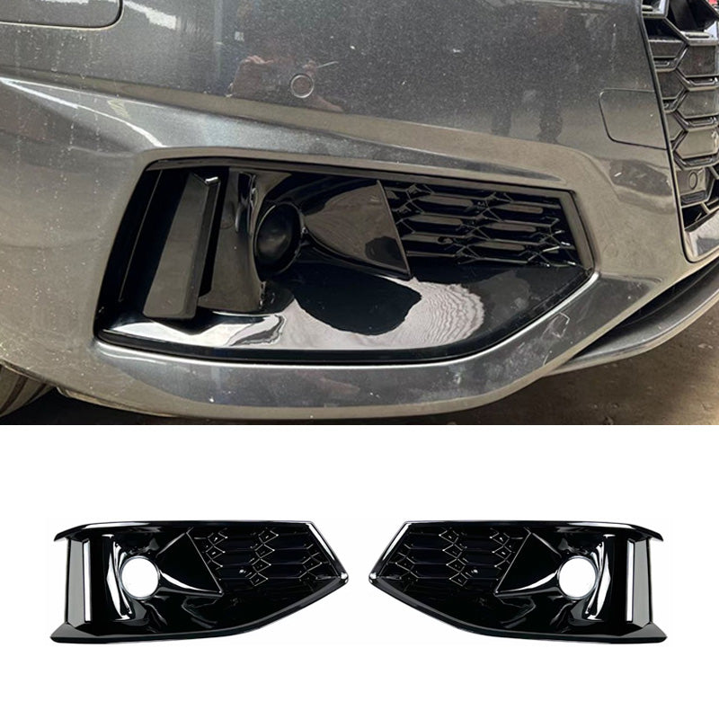 2020-2024 Audi Front Bumper Down Grille Honeycomb Style Non S line Fog Light Grilles For Audi A4 S4 B9.5
