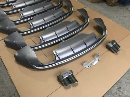 2008-2017 Audi RSQ5 Style Q5 Non-S line Rear Diffuser With Large Dual Tailpipe For Audi Q5 SQ5 8R 8R.5/B8 B8.5