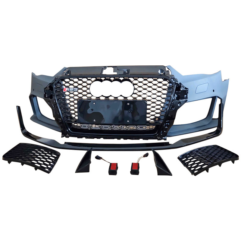2013-2016 Audi RS3 Front Bumper For A3/S3 8V Body Kits With Honeycomb Grille Front Lip Splitter | RS3 Bumper