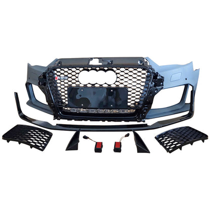 2013-2016 Audi RS3 Front Bumper For A3/S3 8V Body Kits With Honeycomb Grille Front Lip Splitter | RS3 Bumper